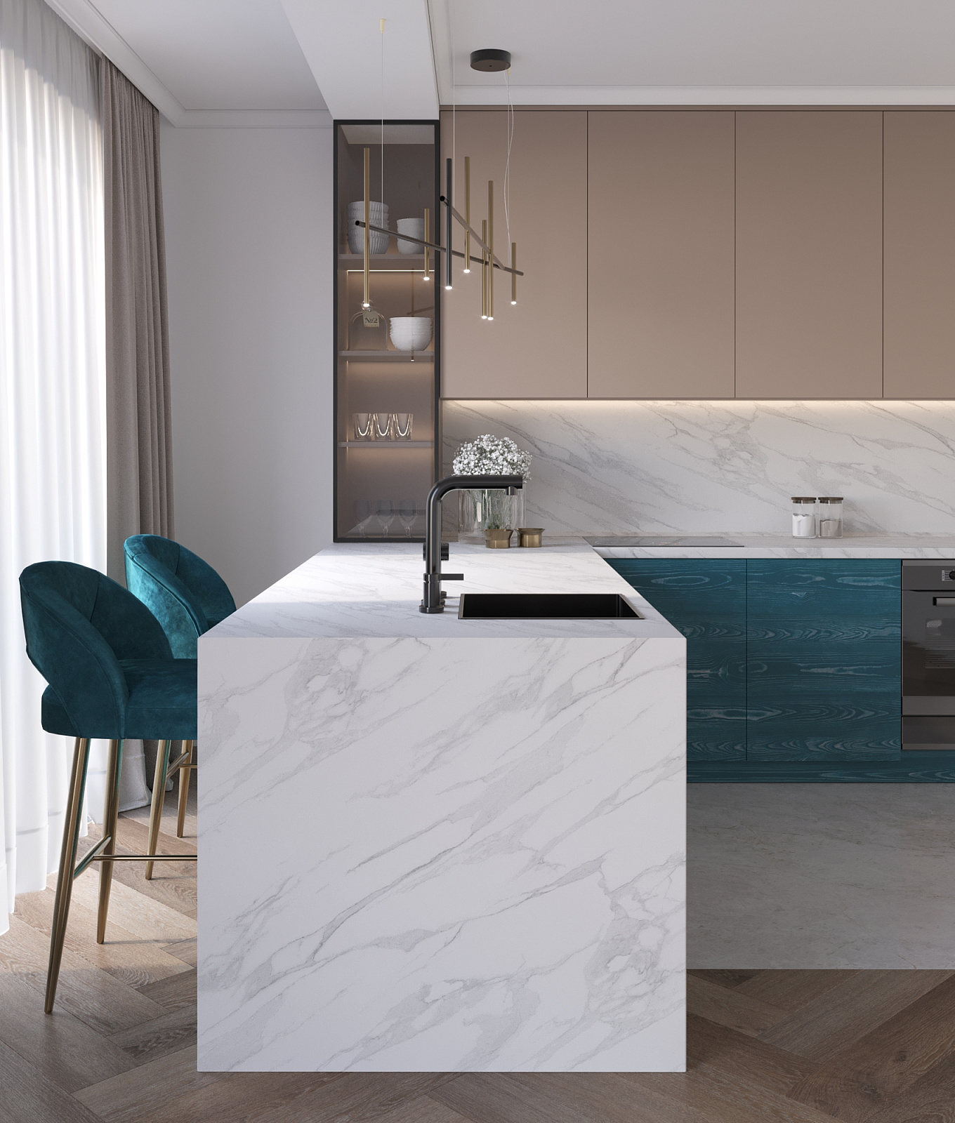 Пристенная панель 7405/6 Calacatta Marble 4200х600х10//WP1-k2-PFP-00-DS6-1