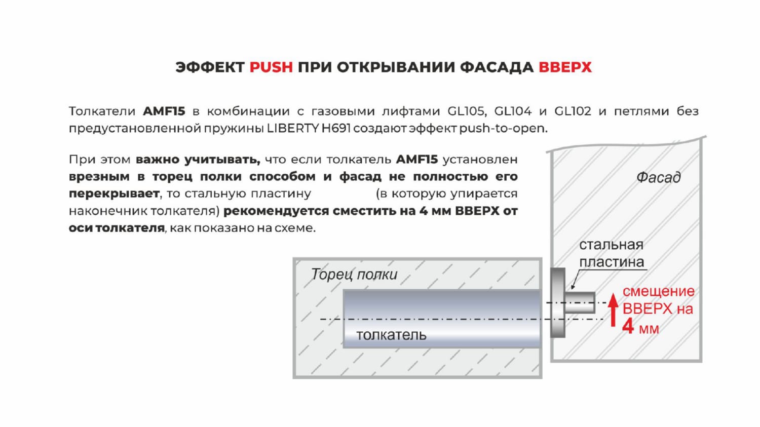 Магнитный толкатель Push-to-Open скрытого монтажа