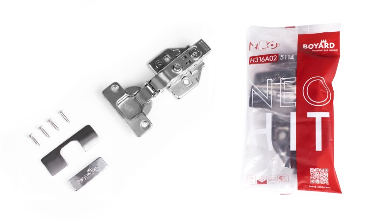 Петля накладная c доводчиком H316A02/5114/17/H8CP/H7CP NEO  Clip-on 90 град (в индив. упаковке)