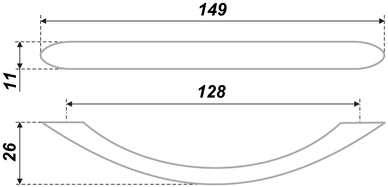 Мебельная ручка, 128 мм,