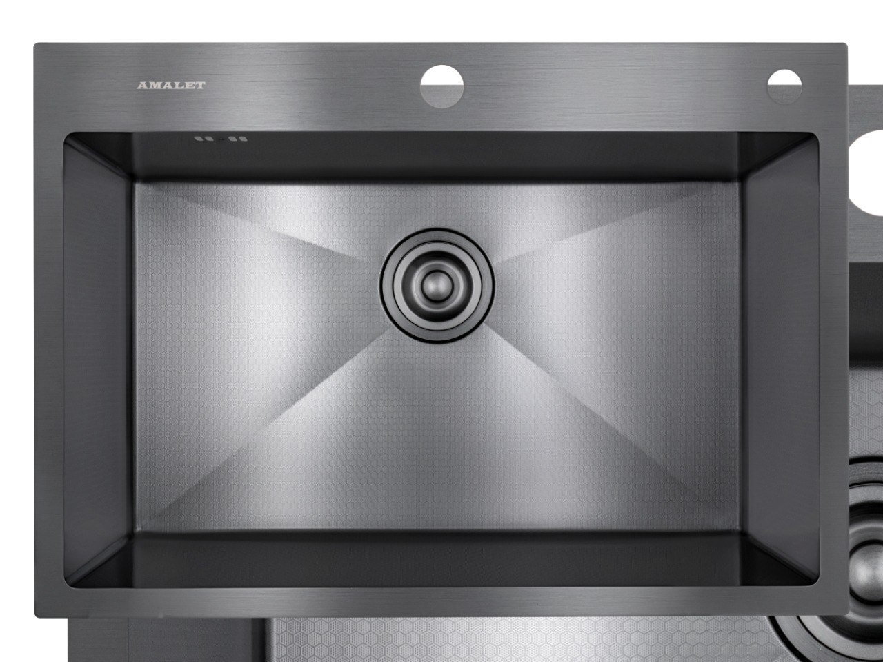68*48 HONEY Металлическая мойка AMALET ГРАФИТ