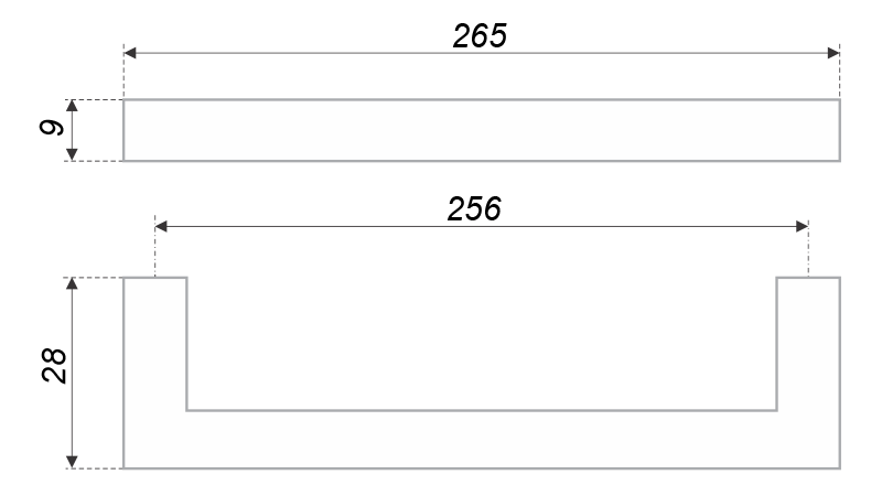 Мебельная ручка QUADRA