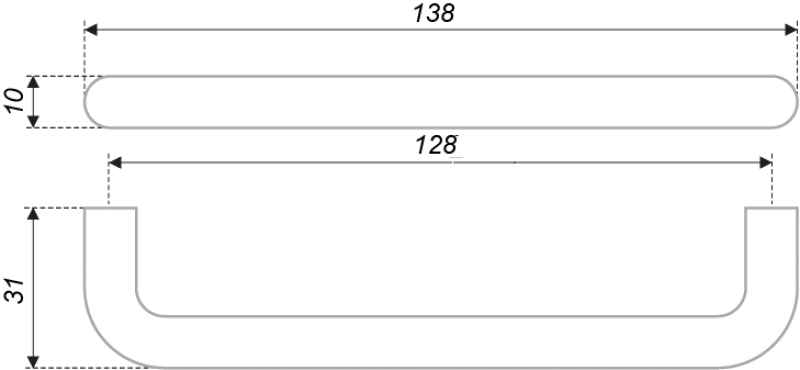 Мебельная ручка SPACE, 128 мм,