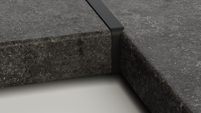 Планка соед. угловая европодгиб правая ЧЁРНАЯ (Слотэкс)