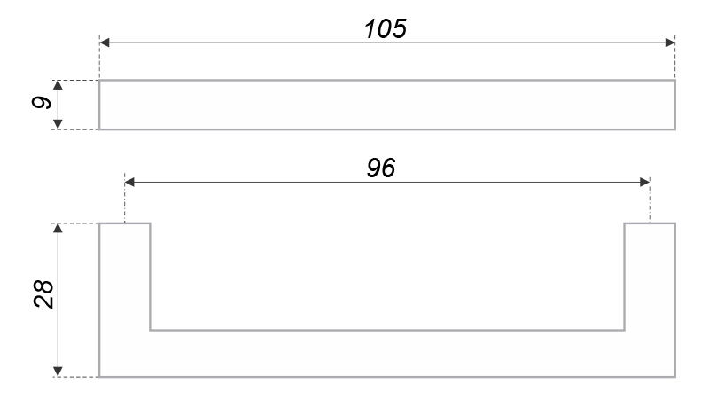 Мебельная ручка QUADRA