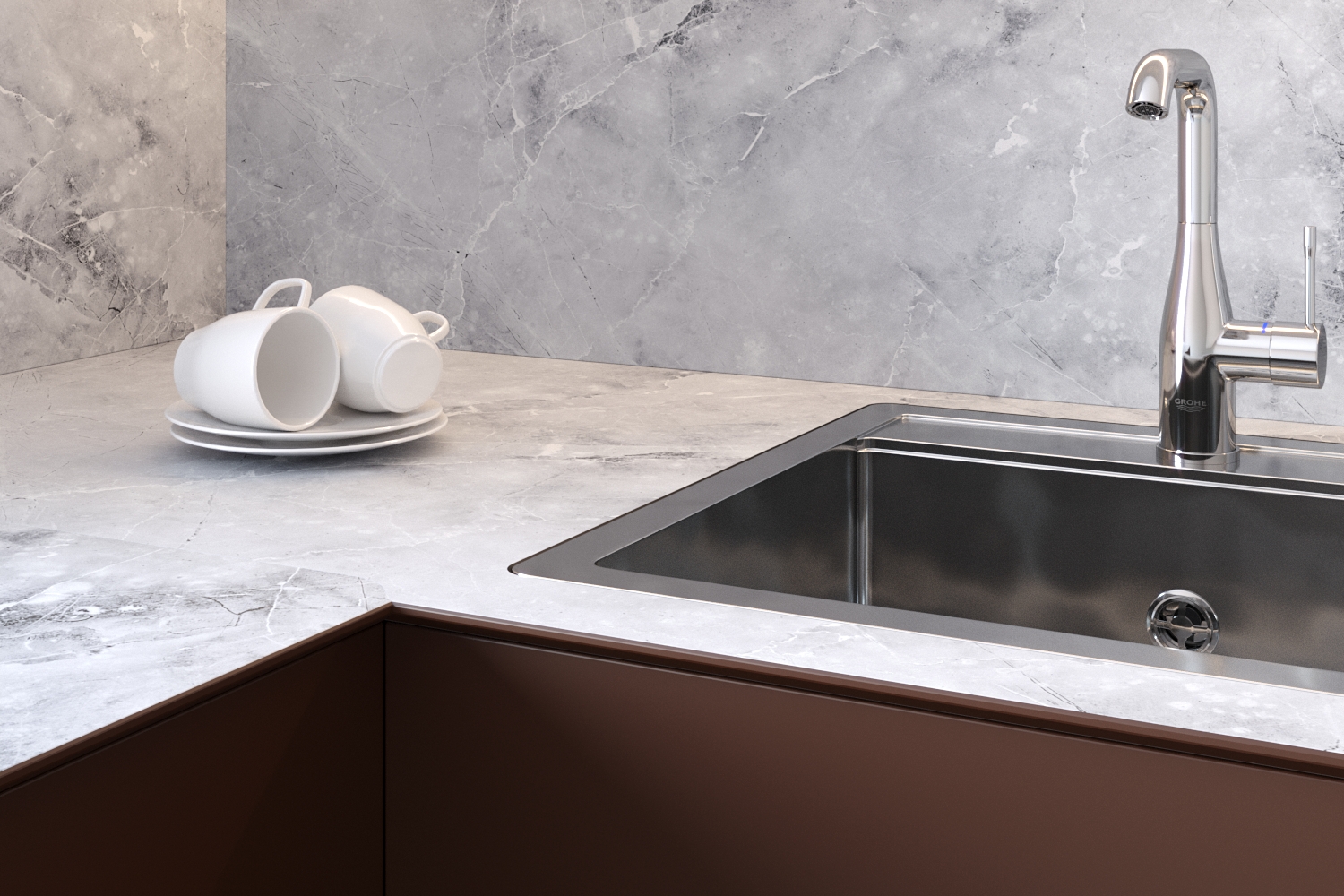 Пристенная панель 2342/Bst Italian Stone 4200х600х10//kapso