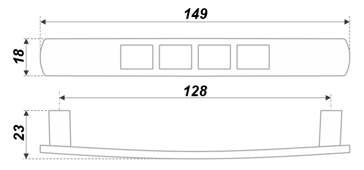 Мебельная ручка, 128 мм,