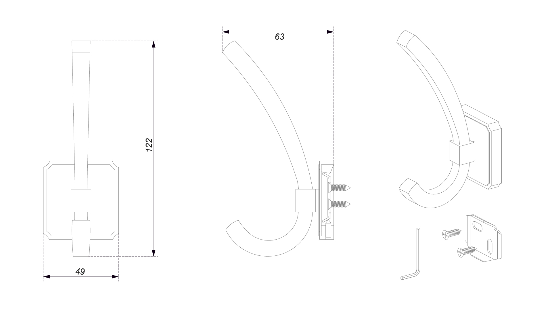 Мебельный крючок HENRY